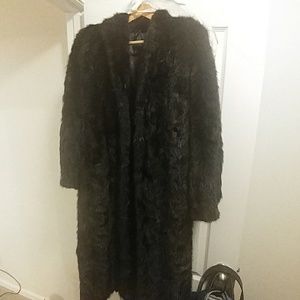 Trench beever fur coat